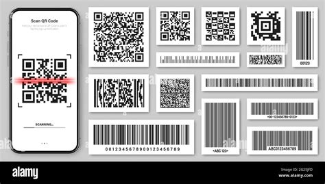 id qr code image number, Set of product barcodes and qr codes. identification tracking code