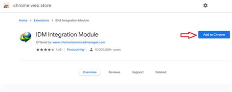 idm integration web store, Idm integration module chrome web store