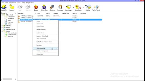 idm queue download one by one, Activate idm queue for continuous file downloading. Queue idm file main activate continuous downloading tab open choose