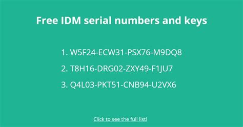 idm serial numbers free, Idm serial key for free