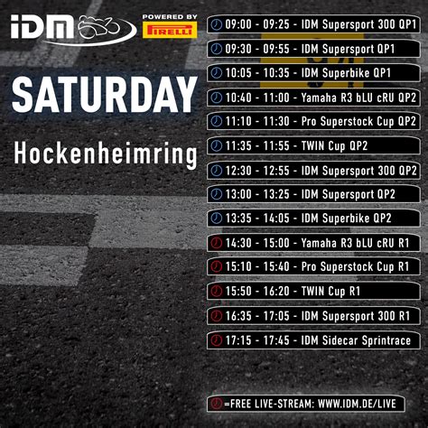 idm zeitplan hockenheim, Idm hockenheim: der zeitplan für samstag / idm