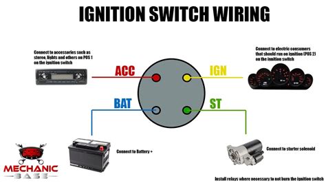 ignition switch wiring diagram color 