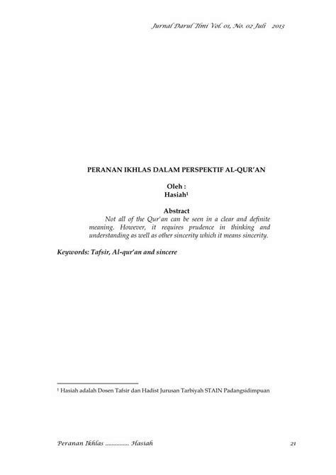 IKHLAS DALAM PERSPEKTIF AL-QUR AN PDF Download