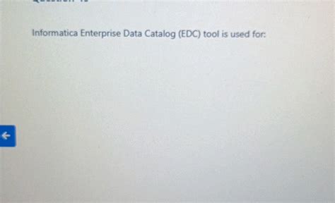 Informatica Enterprise Data Catalog Tool Is Used For
