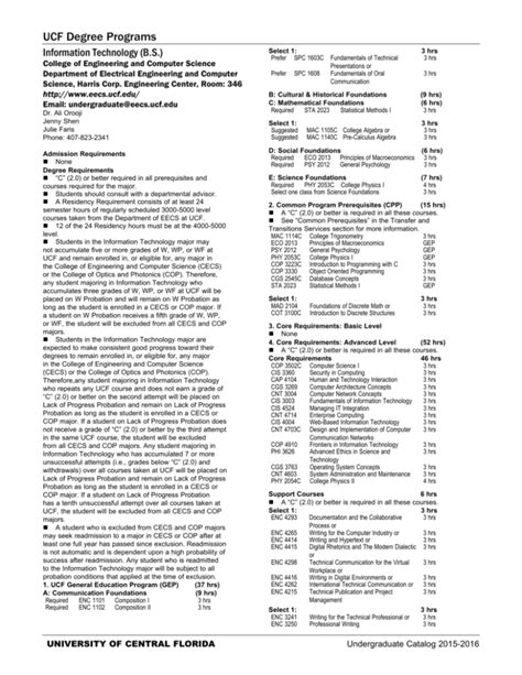 Information Technology Ucf Catalog