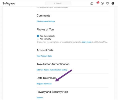 instagram data download html or json, How to download instagram data (reports & metrics data)