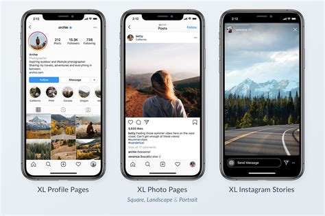 instagram mobile front view, Instagram mobile mockups pack