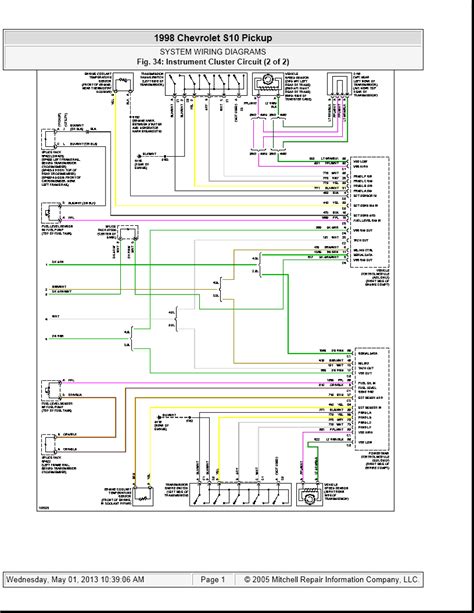 instrument panel cluster 2003 chevy s10 wiring diagram 