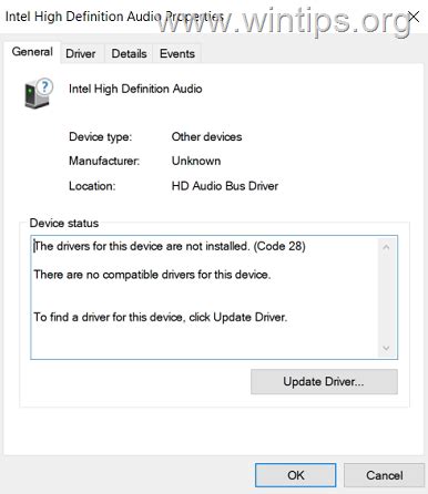 intel high definition audio driver is not installed (code 28), Lămâie verde curba proprietăreasă hp laptop realtek audio driver