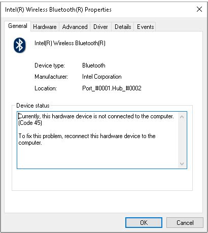 intel wifi code 45, Intel wifi 6 ax201 cannot start error code 10 and or code 43