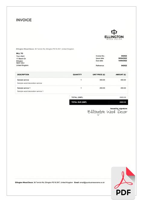 invoice sample pdf, Invoice pdf