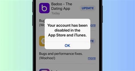 itunes and app disabled, Your account has been disabled in the app store and itunes