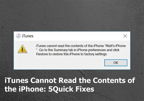 itunes cannot read the contents of the iphone, Itunes cannot read the contents of the iphone: [6 fixes|2024]