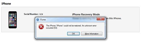 itunes error 53, Error itunes iphone fix restore restoring causes syncios. How to fix itunes error 53 ? sync, restore iphone