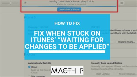 itunes waiting for changes to be applied, Fix itunes waiting for changes to be applied on iphone in ios 8
