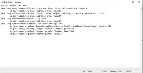 java error log file location, How to write error log into files in java
