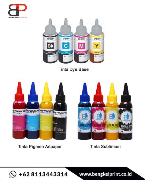 jenis warna tinta printer, 7 jenis tinta printer inkjet dan karakteristik