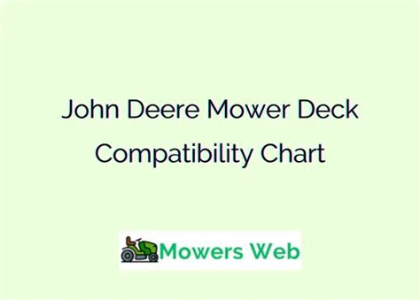John Deere Mower Deck Compatibility Chart