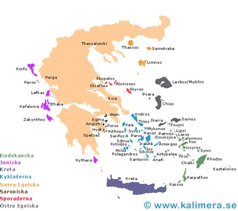 karta över greklands öar