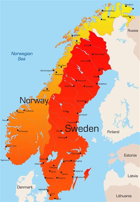 karta norge sverige