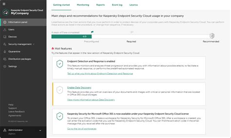 kaspersky management console, Endpoint protection software for device control