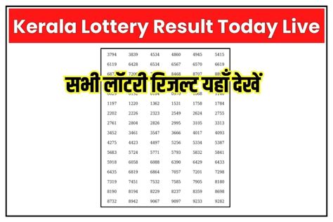 kerala lottery entry result
