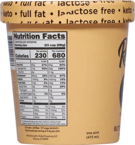 keto ice cream nutrition facts
