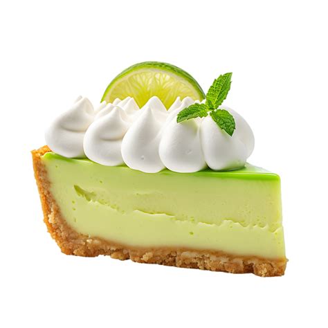 key lime pie transparent background, Ai generated slice of key lime pie on transparent background png image