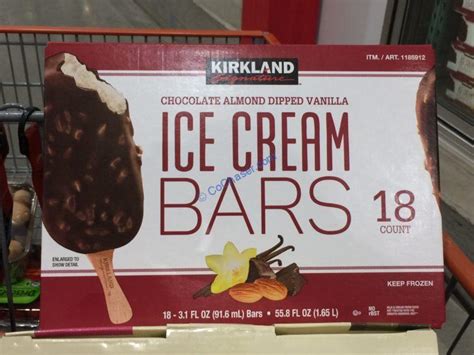 kirkland ice cream bars calories