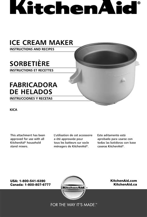 kitchenaid ice cream maker manual