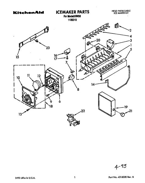 kitchenaid ice maker replacement parts