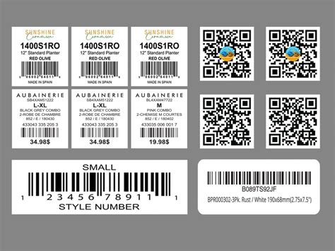 label design with qr code and barcode, Barcode and qr code label samples from retailcore software. Barcode code label qr software sticker samples sample labels printer paper a4 setup printed can