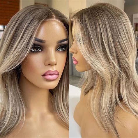 lace front wig ash blonde