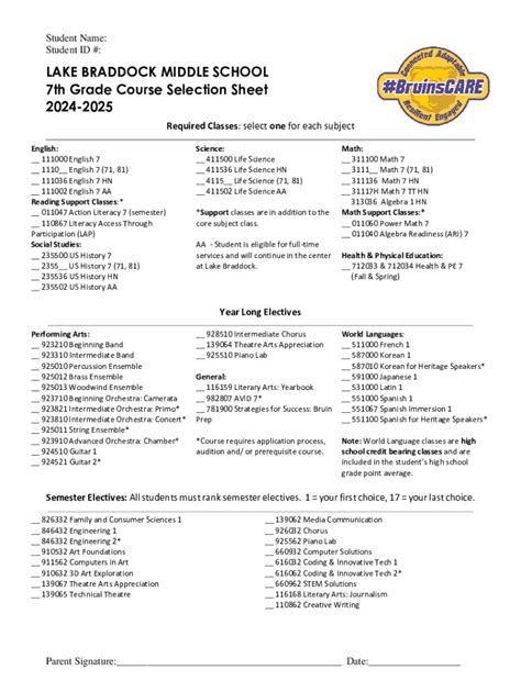 Lake Braddock Course Catalog