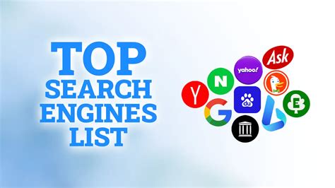 large list of search engines, Top 100 search engines list