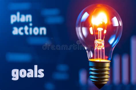 light bulb background action plan, Light bulbs with action plan concept stock illustration