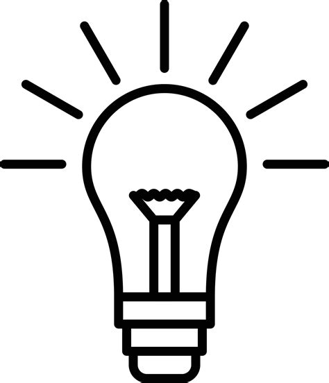 light bulb outline icon, Light bulb outline vector art, icons, and graphics for free download
