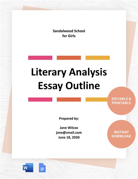 Literary Analysis Essay Template