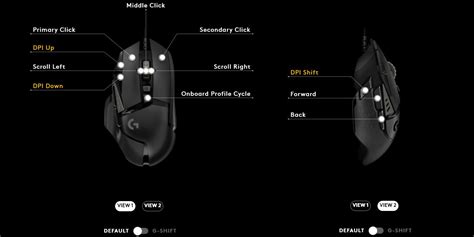 logitech g502 button layout, Logitech g502 button mapping
