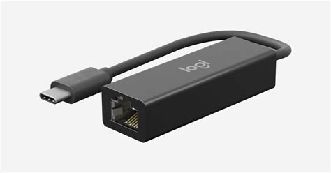 logitech usbc ethernet hub, Logitech usb-c to ethernet adapter, male to female, black (952-000149