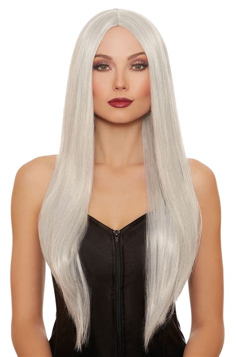 long grey wig