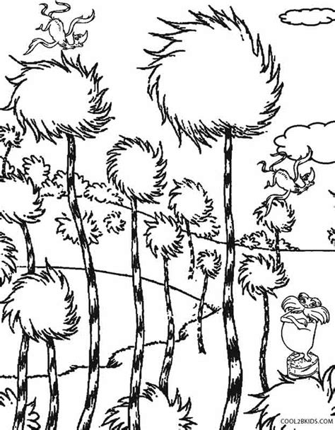 lorax trees coloring page, Free lorax printables