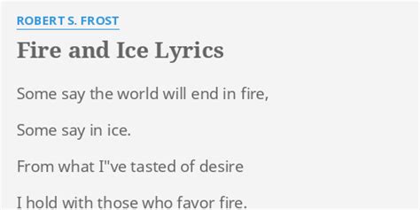 lyrics fire and ice