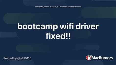 mac bootcamp wifi driver, Bootcamp driver did not install on window…. Bootcamp install driver windows apple did less