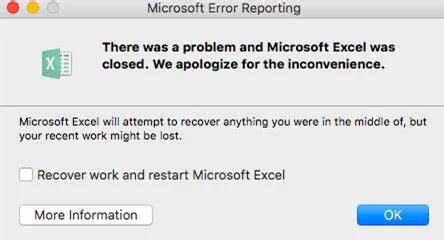 macos excel error, Macos excel