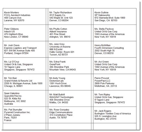 Mailing Label Template Free