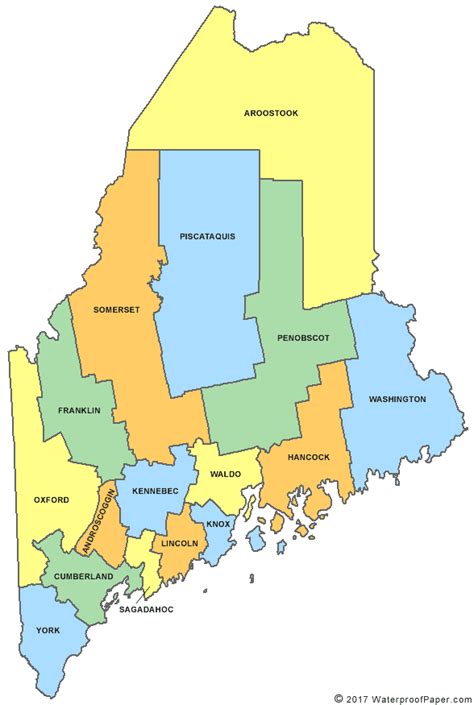 Maine County Map Printable