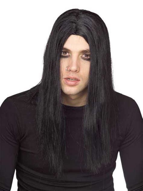 male long black wig