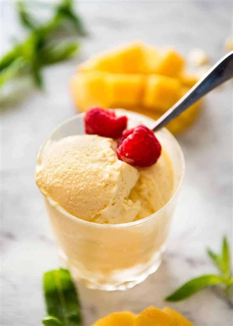 mango ice cream with ice cream maker