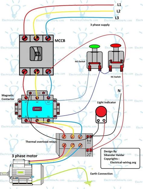 manual motor starter wiring diagram 